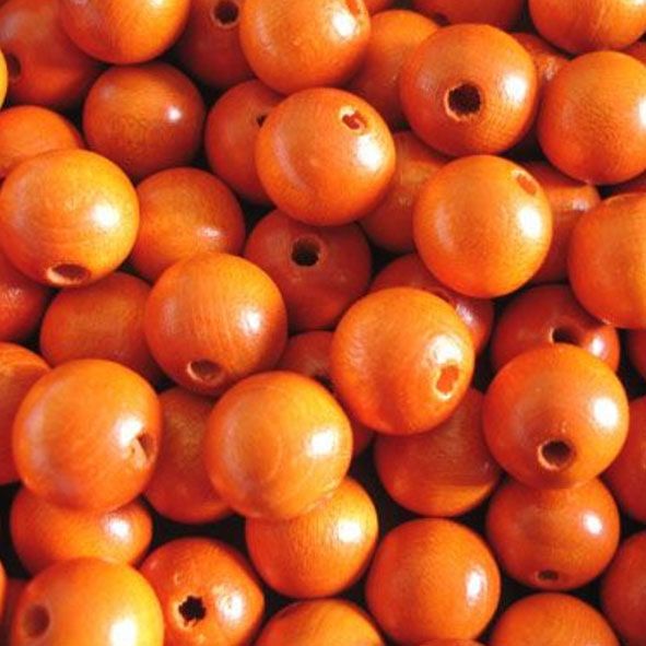 WD1204 12mm Orange Wooden Beads