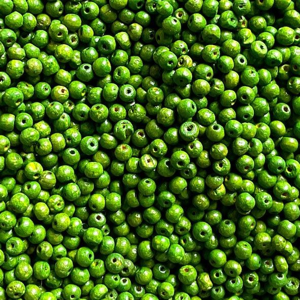 WD428 4mm Spring Green Wooden Beads