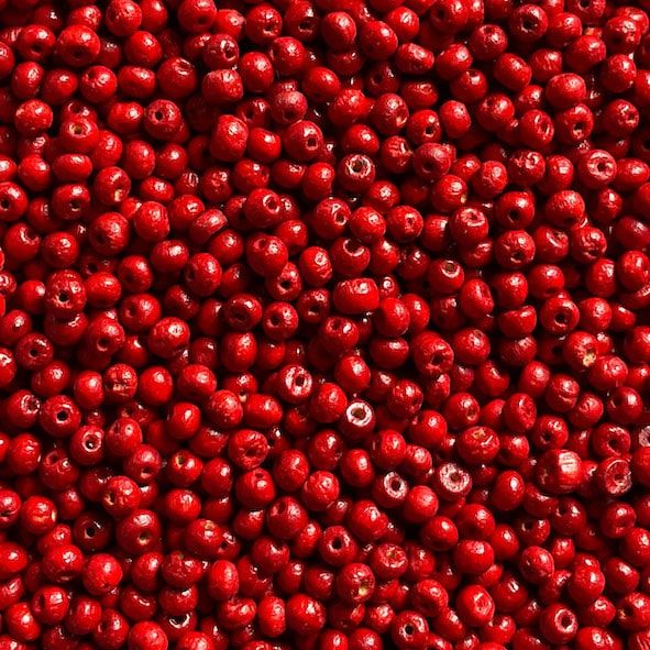 WD431 4mm Red Wooden Beads