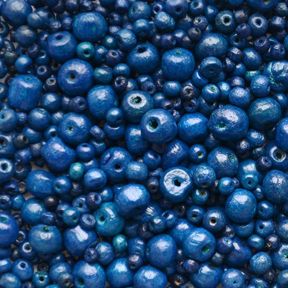 WD441 Asst Royal Blue Wooden Beads