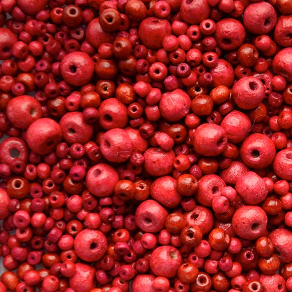 WD447 Asst Red Wooden Beads