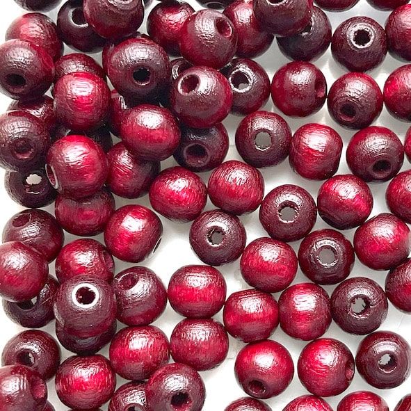 WD610 6mm Bordeaux Wooden Beads