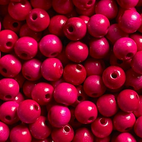 WD809 8mm Fuchsia Wooden Beads