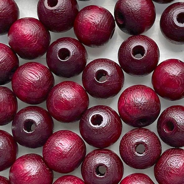 WD837 8mm Bordeaux Wooden Beads