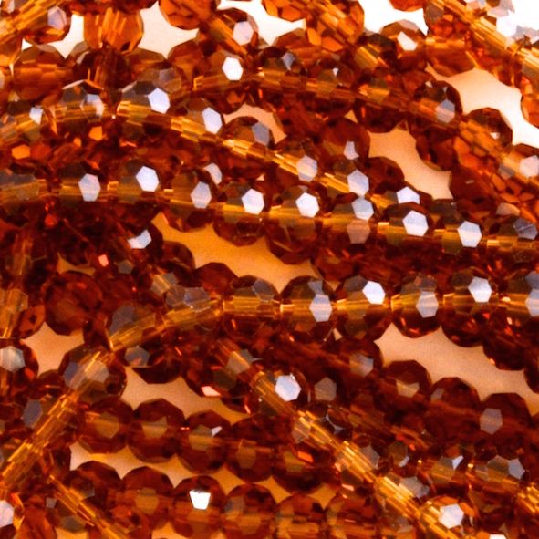 CCR627 6mm Dark Topaz Cut Crystal Round