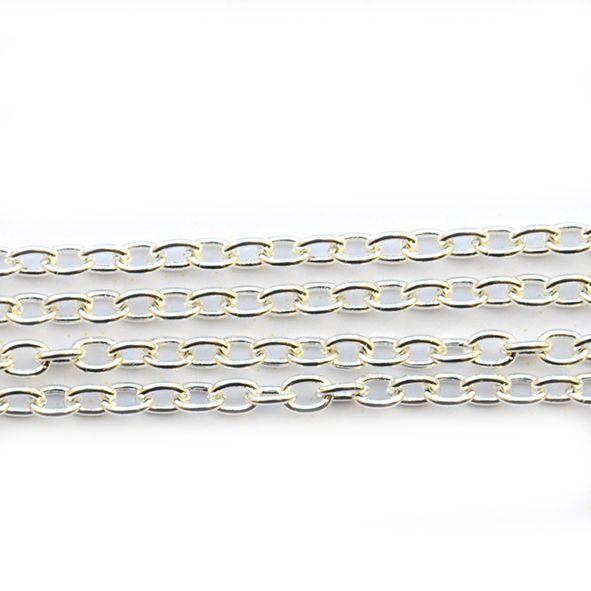 FN334 Silver Trace Chain Link Size 3.5x4.5mm