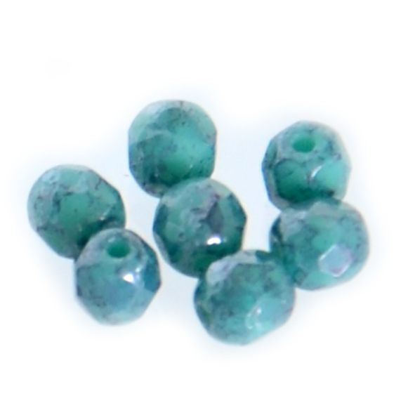 FG530 4mm Capri Blue Picasso Facet