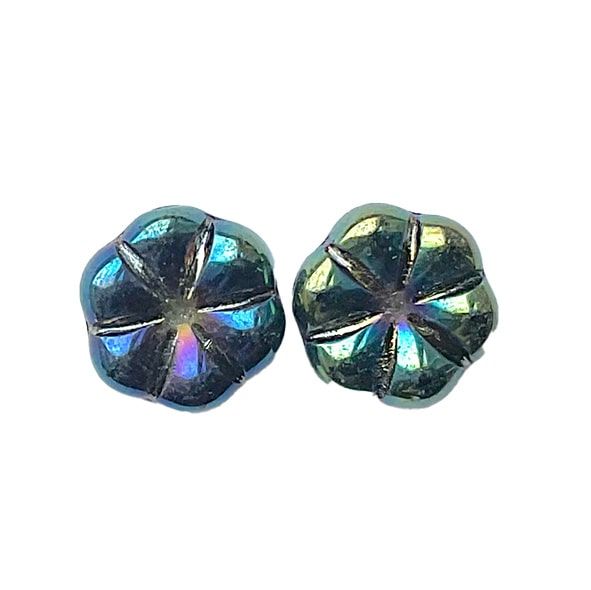 GL1372 10x4mm Black AB Flower
