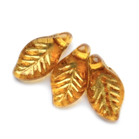 GL1709 12x6mm Mink Cross-hole Leaf Bead