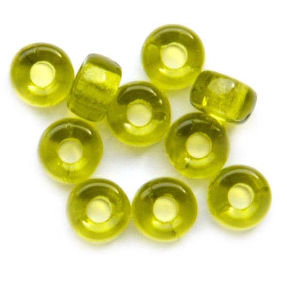 GL3373 small olive crow bead - 6x4mm