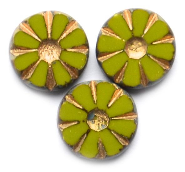 GL5351 Olive & Gold Deco Flower
