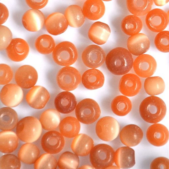 GL5675 Dark Peach Cats Eye Rounds