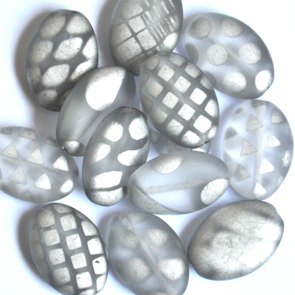 GL5697 10 Medium Frost Grey Mirror Ovals