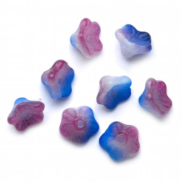 GL5828 7x5mm Blue Pink Marl Lily Flower