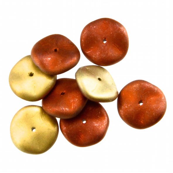 GL5833 Matt CopperGold Ripple Beads