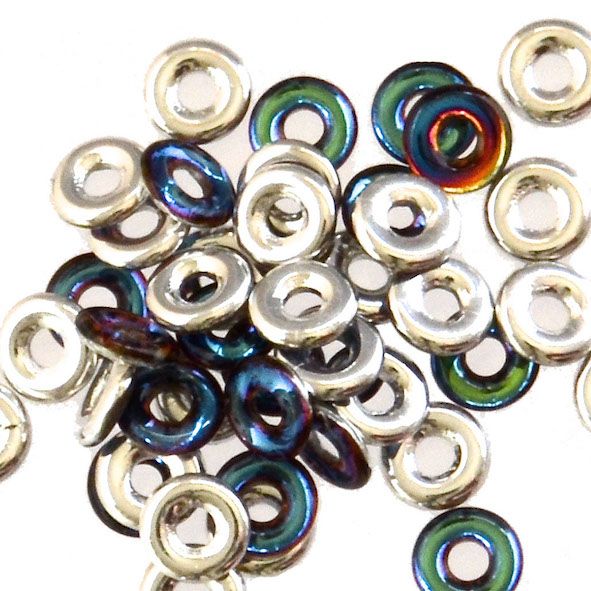 GL5902 7mm Silver Vitrail Dinky Donut Beads