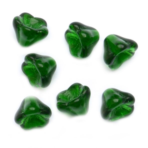 GL6116 Transparent Emerald Bluebell Shape Trumpet Flower