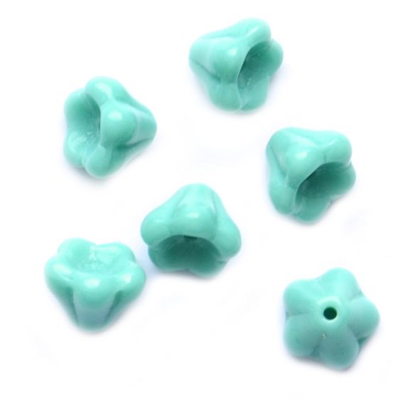 GL6117 Opaque Pale Teal Bluebell Shape Trumpet Flower