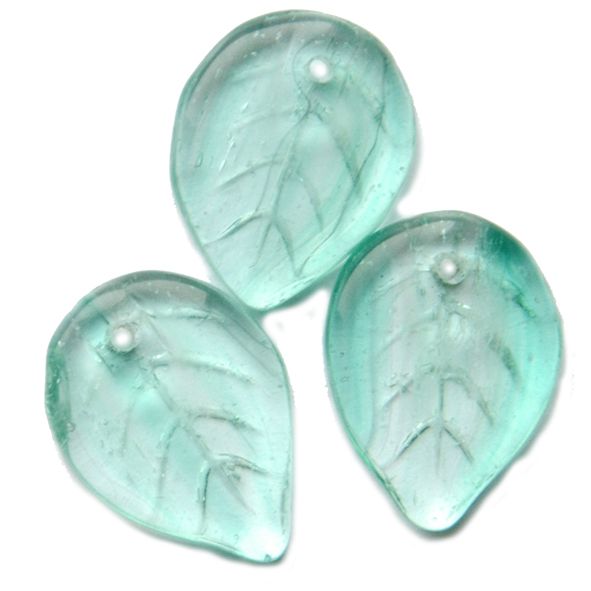GL6145 18x12mm Flat TO Pale Teal Leaf
