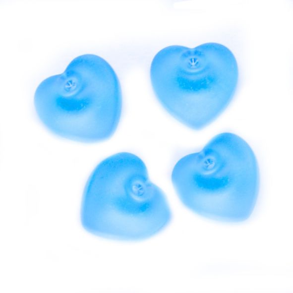 GL6263 10mm Turquoise Frosted Heart Bead