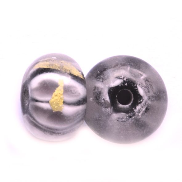 GL6512 Lilac and Black Stripe with Gold Splash Beads