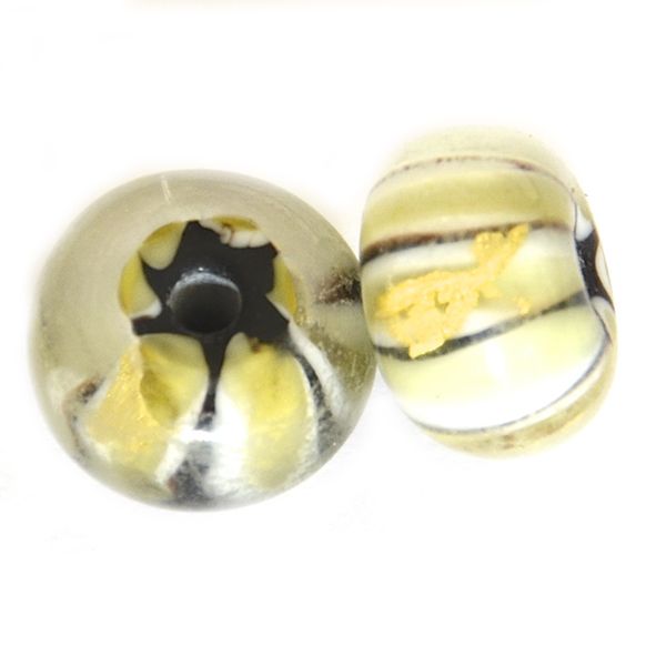 GL6589 Yellow Stripe Beads