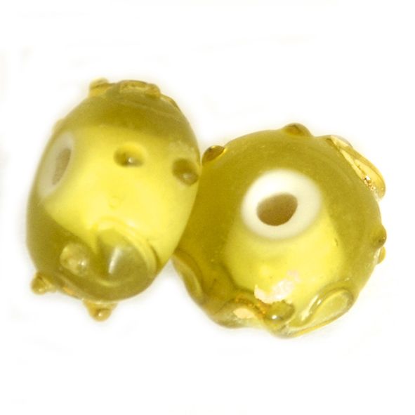 GL6597 Yellow with Raised Squiggle Beads