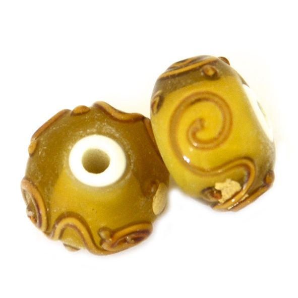 GL6601 Topaz Raised Squiggle Beads