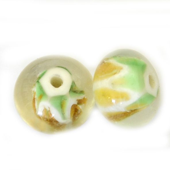 GL6621 Pastel Green and Orange Bead