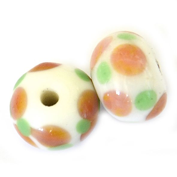 GL6625 Mint Green, Watermelon and White Bead