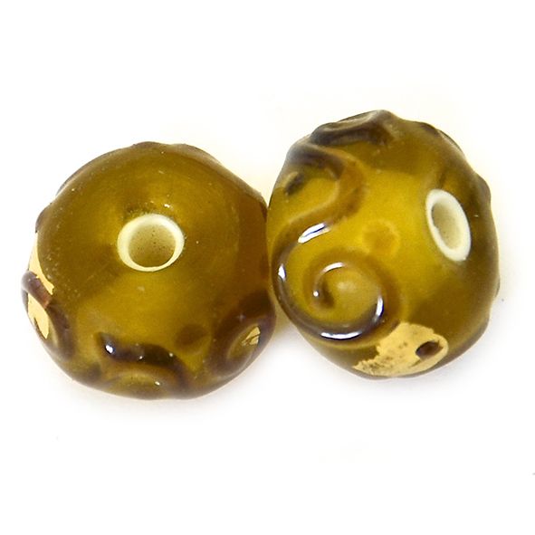 GL6632 Swirled Amber Bead