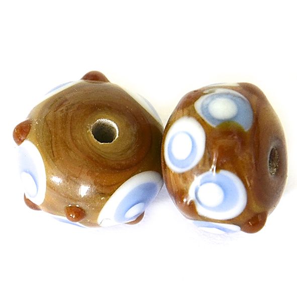GL6644 Caramel and Blue Bead