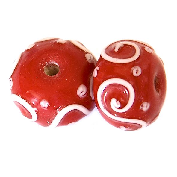 GL6673 Palest Pink on Red Bead