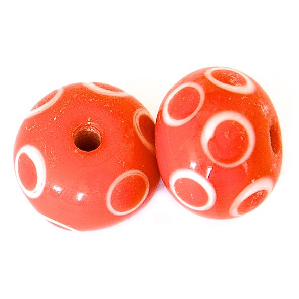 GL6677 Orange and White Bead