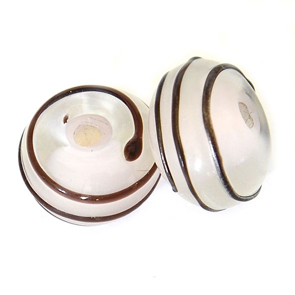 GL6680 Pastel Pink with Deep Plum Swirl Bead