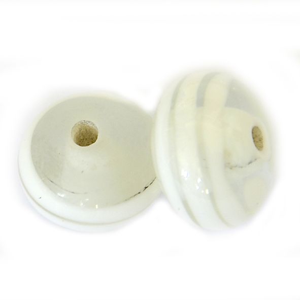 GL6694 White Stripe on Clear Bead