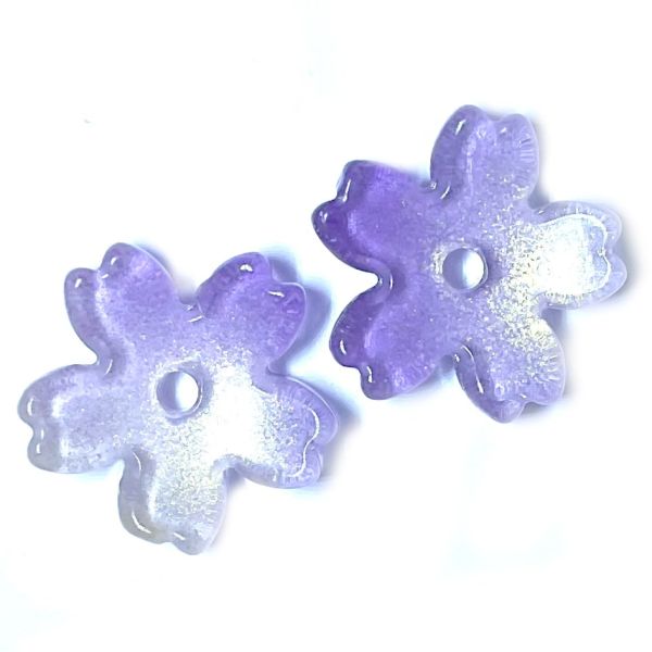 GL6808 Purple 15mm Cherry Blossom Bead