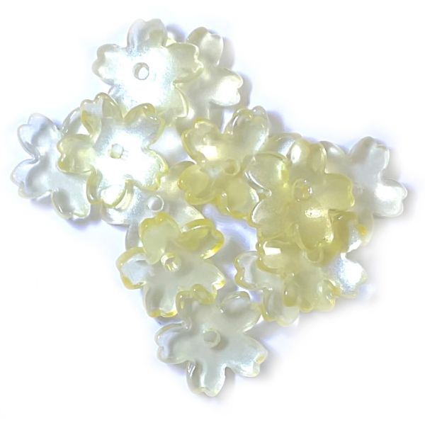GL6810 Golden Yellow 15mm Cherry Blossom Bead