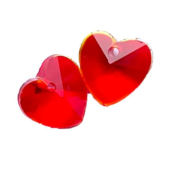GL6870 14mm Red Glass Heart