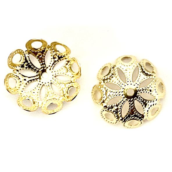 FN352G 15mm Gold Filigree Cap