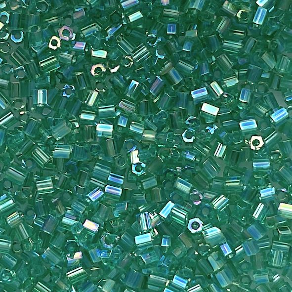 HEX536 Teal AB Size 10 Hex Beads
