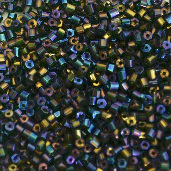 HEX610 Dk Emerald AB Size 10 Hex Bead