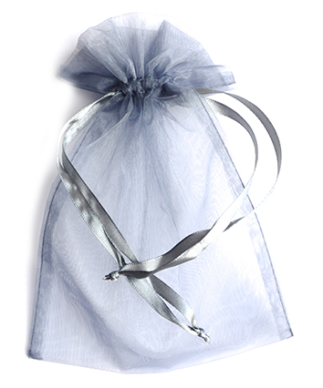 BG224 Large Pewter Organza Gift Bag