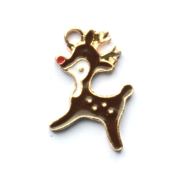 MB362 20x14mm Enamelled Reindeer Charm