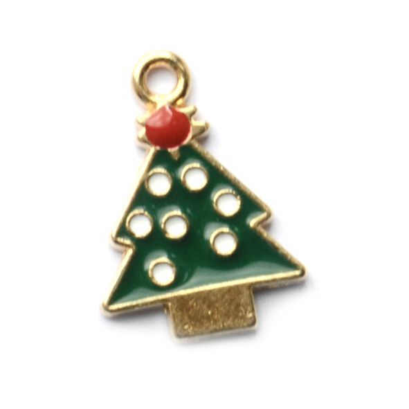 MB363 20x14mm Enamelled Christmas Tree Charm
