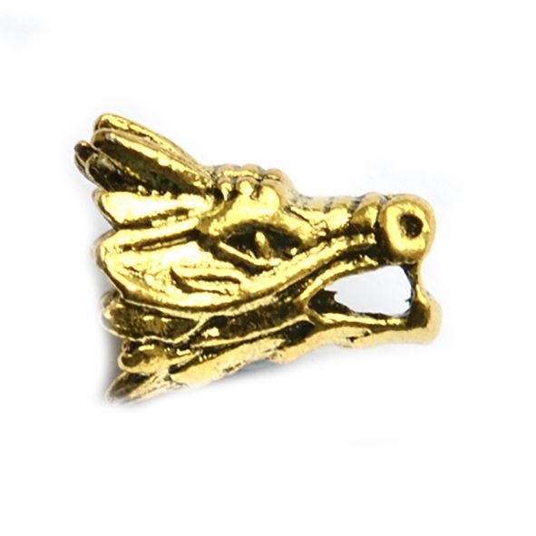 MB364 17x11mm Gold Dragons Head Charm
