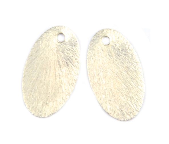 MB417 18x9mm Silver Brushed Metal Oval