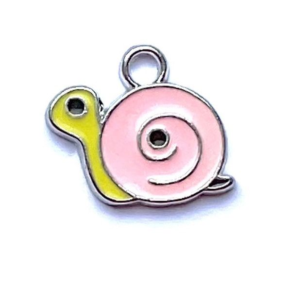 MB583 Pink Cute Snail Pendant Charm