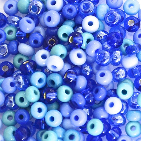 MX020 Blues & Royals Size 6 Seed Beads