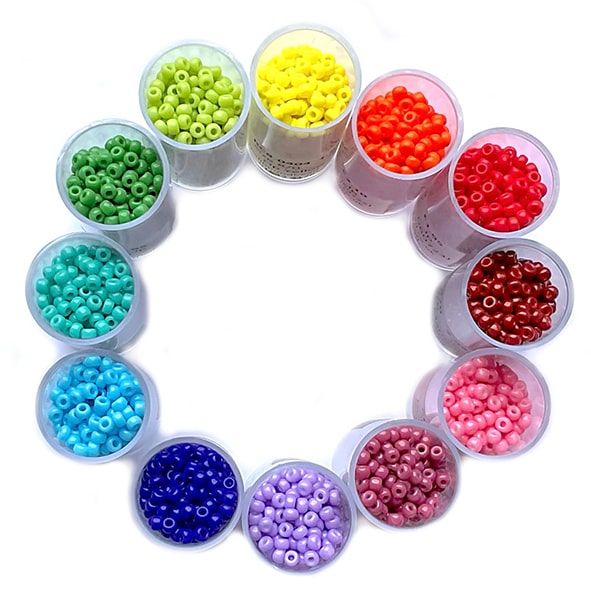 12 Colour Rainbow Opaque Size 8 Seed Bead Palette
